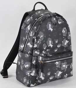 New MCM Stark $950 Floral Leopard Visetos Medium Backpack Rucksack Travel Bag - Picture 1 of 11