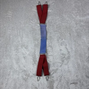 Firefighter Suspenders Blue Red Parachute Turnout Morning Pride Vintage Extender - Picture 1 of 9