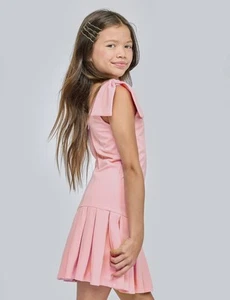Hannah Banana By Sara Sara Girls’ Pink Pleated Drop Waist Dress Size 7 - Picture 1 of 2