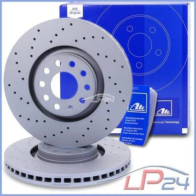 2X ATE DISQUE DE FREIN VENTILÉ PERFORÉ Ø320 AVANT POUR AUDI A4 B6 B7 8H 2.0 - Photo 1/4
