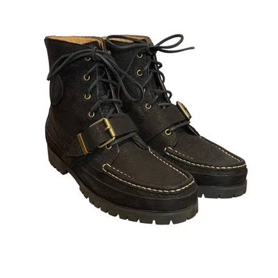 Botas de cuero Polo Country Ralph Lauren Ranger para hombre negras talla 9D Foto 1 de 4