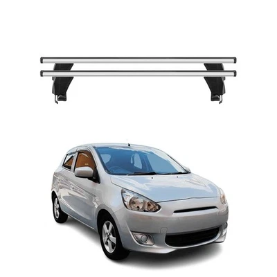 Barras transversais de racks de teto superiores compatíveis com Mitsubishi Mirage 2014-2024 2 peças alumínio cinza - Imagem 1 de 4