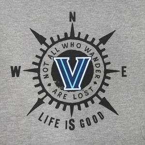 Villanova Wildcats Shirt Mens 2XL Life Is Good NCAA Not All Who Wander Tee NWT - Picture 1 of 10