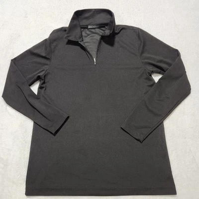 Michael Brandon Mens Small Black Mock Neck 1/4 Zip Long Sleeve Pullover Sweater - Image 1 of 4