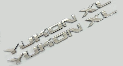2PC CHROME NEW YUKON XL GMC DOOR BADGE REPLACEMENT EMBLEM - Image 1 of 3