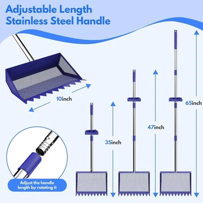 Cuchara y rastrillo para caca de pollo de 65" con cabeza de pala de acero inoxidable cuchara para arena de pollo Foto 1 de 4