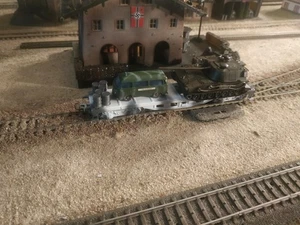 MARKLIN - Märklin, vagón transportador militar con tanque cargado, escala ho - Imagen 1 de 8