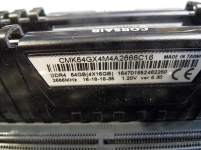 64 Gb Kit Corsair CMK64GX4M4A2666C16 4X8 Tested Fully See Pics DDR4 - Image 1 of 4