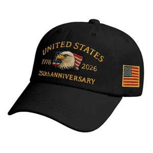 Sombrero bordado 250 aniversario: EE. UU. Gorra Tribute Retro - Imagen 1 de 4
