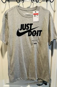 Nike Sportswear Just Do It Graphic Tee T-Shirt Gray AR5006-063 Men’s Size Large - Picture 1 of 11