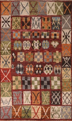 Hand-Knotted Tribal Moroccan Area Rug 7x10 Ft Multicolor Oriental Wool Carpet  - Image 1 of 4