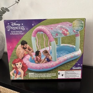 SwimWays Disney Princess Ariel Water Castle Deluxe Inflatable Pool, Above Gro... - Picture 1 of 10