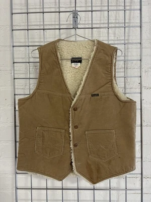 Chaleco de Pana Forrado Wrangler Sherpa Años 70 De Colección Grande Foto 1 de 4