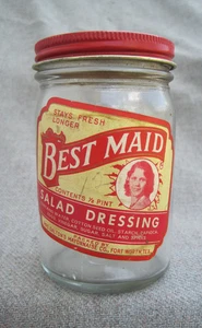 DE COLECCIÓN 1930S MRS DALTONS MAYONNAISE CO. TARRO FORT WORTH TEXAS BEST MAID PEPINILLOS - Imagen 1 de 11