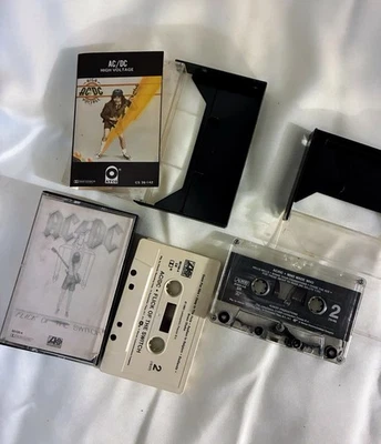 AC/DC ACDC Cassette Tape Lot 2 Flick Of switch Who Made WHO Rate Early Pressings - Image 1 of 4