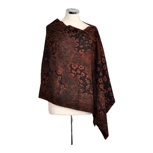 Minx  Gr 38 asym. Poncho Überwurf  Schwarz Braun NEU - Bild 1 von 3