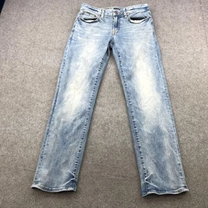 American Eagle Jeans Mens 30x30 Light Wash Blue Slim Straight Stretch Denim - Picture 1 of 14