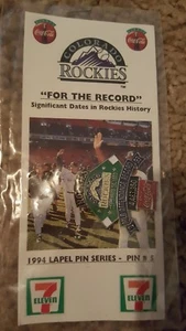 Colorado Rockies 1994 For the Record Lapel Pin Series Pin #5 7 Eleven Coca Cola - Picture 1 of 2