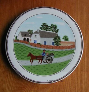 VILLEROY & BOCH NAIF CHINA 6 1/2" ROUND TEA TILE OR TRIVET NEAT - Picture 1 of 3