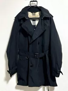 Burberry BRIT Trench Coat Black Polyester Men's XL - Picture 1 of 19