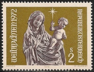 Austria #933 (A372) VF MNH - 1972 2s Virgin and Child, Wood, 1420-30 - Picture 1 of 1