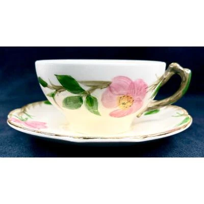 Juego de tazas y platillos de té Franciscan Ware Desert Rose hecho en EE. UU. De colección Foto 1 de 4