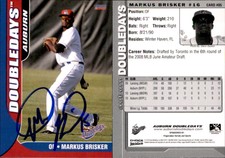 Markus Brisker Signed 2010 Choice Auburn Doubledays #5 Card Auto