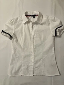 French Toast School Uniform Ribbon Bow Shirt Girls Size 10 - Picture 1 of 4