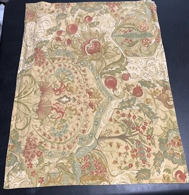 Single Pottery Barn Delphine Pillow Sham Std Floral Pomegranate Brown Red Green - Image 1 of 4