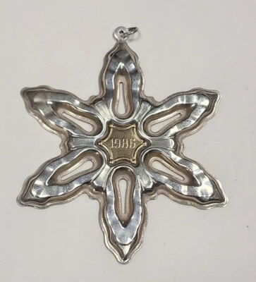 Colección de archivos Gorham de plata esterlina 1986 adorno de Navidad copo de nieve de Navidad Foto 1 de 2