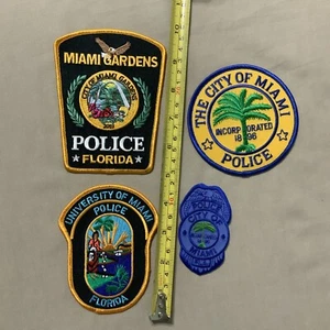 Lot of 4 Vintage RARE Miami Florida Police Patches New Old Stock - Picture 1 of 6