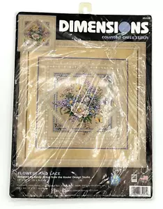 Rare Dimensions Flowers and Lace Counted Cross Stitch Kit Sandy Orton Sealed - Picture 1 of 9