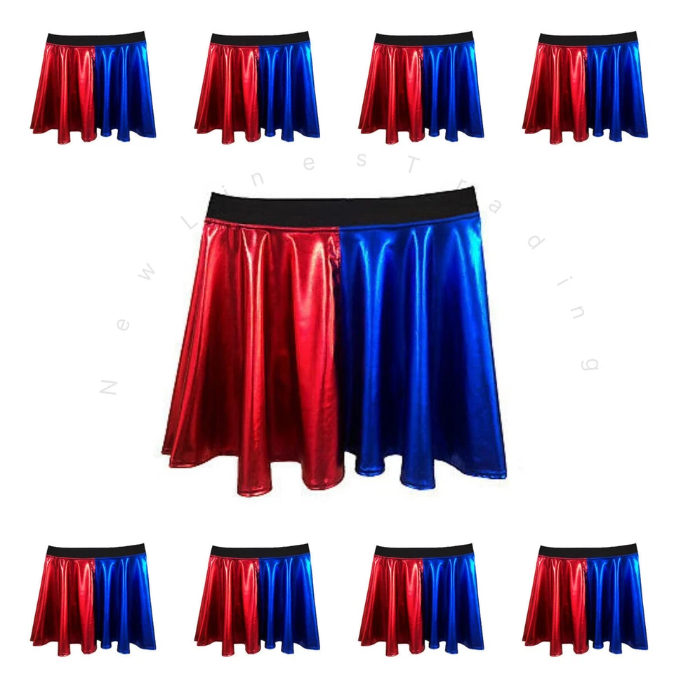 Damas Harley Quinn Escuadrón Suicida Metálico Vestido Elegante Falda Disco Mini Pantalones Cortos Foto 1 de 1