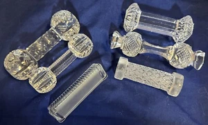 Lot of 6 Antique Vintage EAPG Clear Pressed Cut Glass Knife Rests - Lot F - Picture 1 of 4