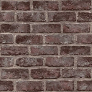 x 2 rolls Grandeco Life Vintage Dark Brown Brick Paste the Wall Wallpaper 401500 - Picture 1 of 8