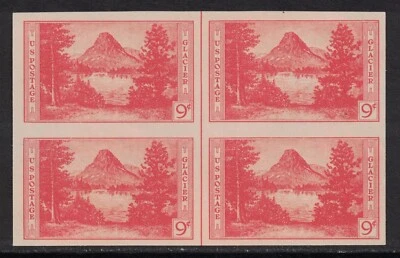 Scott 764- Vertical Line Block of 4- NGAI/MNH- 9c Glacier National Park- 1935 - Image 1 of 2