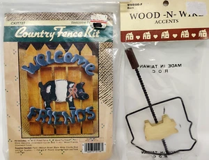 VTG Country Picket Fence Pig Wood Craft KIT LOT DIY Farmhouse Wall Decor Granny - Picture 1 of 4