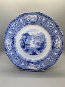 Staffordshire 9.25" Placa Azul Transferware Shannon - Imagen 1 de 10