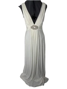 DB Studio Hochzeit Maxi formell Party Abschlussball elfenbeinfarben Kleid Gr. 12 - Bild 1 von 16