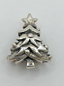Sterling Silver 925 Space Charm Christmas Tree Spacer 1.5cm    J8 P943 - Picture 1 of 9
