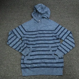 Sudadera con Capucha Sonoma Goods For Life Para Hombre Mediana Azul Rayas Pullover Bolsillo Canguro - Imagen 1 de 8