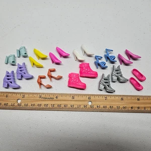 BARBIE SHOES LOT 11 PAIRS - Pink Yellow Heels Sneakers Wedges Flats Boots - #1 - Picture 1 of 3