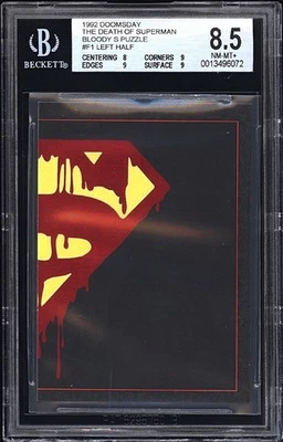1992 DC Doomsday Death of SUPERMAN #F1 Bloody Puzzle Symbol BGS 8.5 POP 1 - Image 1 of 2