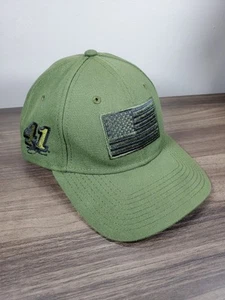 Kurt Busch #41 Salute The Troops New Era Hat Green USA Military NASCAR Stewart - Picture 1 of 12