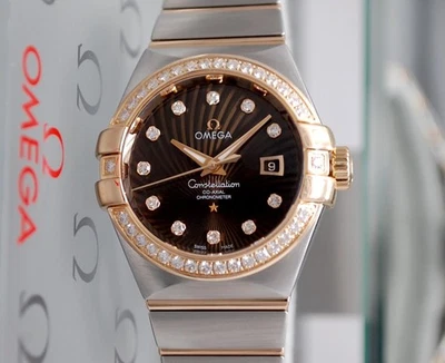 Reloj Omega Constellation de diamantes coaxiales de oro de 18 quilates para dama - 123.25.31.20.63.001 Foto 1 de 4