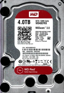 WD40EFRX-68WT0N0 S/N: WCC4 DCM: HHNNNTJMAB WESTERN DIGITAL 4TB TAJLANDIA SIERPIEŃ 2015 - Zdjęcie 1 z 2