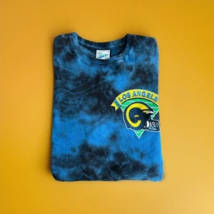 Los Angeles Rams T Shirt Blue '47 Vintage Tubular Tie Dye NFL Retro Adult Size M - Picture 1 of 13