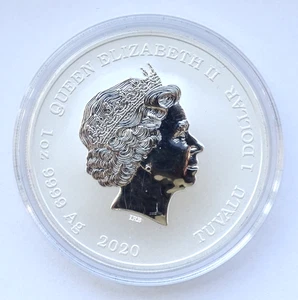 Queen Elizabeth II / 1oz 9999 Ag 2020 / TUVALU 1 Dollar / FedEx FS - Picture 1 of 10