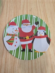 Christmas Decorative Plate Kole Imports, Hand Painted, Santa Snowman Penguin - Picture 1 of 5