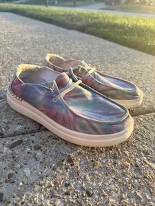 Mocasines ligeros informales sin cordones Hey Dude Wendy Rise Candy Tie Dye para mujer talla 9 - Imagen 1 de 14